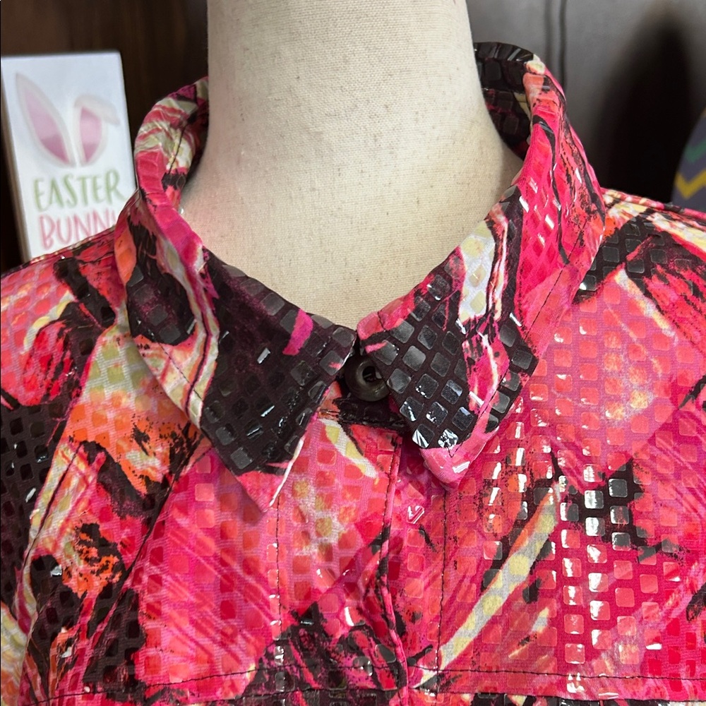 Notations Pink Multi Printed Button-Front Shirt J… - image 2